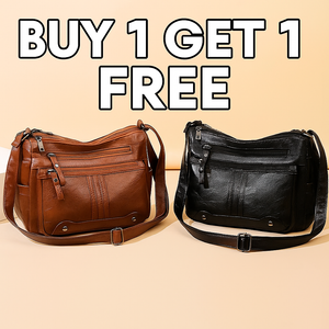 (Buy 1 Get 1 Free) Stylish Soft Vegan Multi Zipper Leather Shoulder Bag
