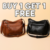 (Buy 1 Get 1 Free) Stylish Soft Vegan Multi Zipper Leather Shoulder Bag