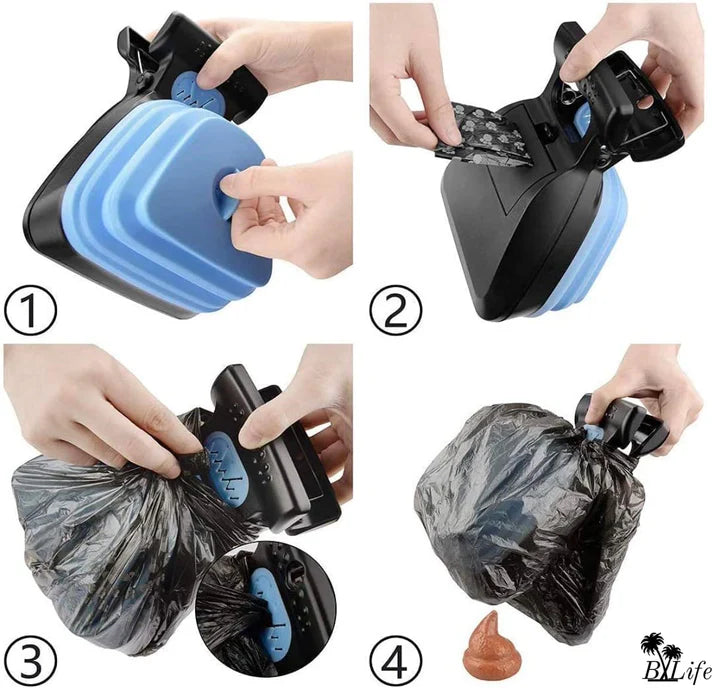 Portable Poop Scooper, Waste Cleaner + Free 3 Roll Bags