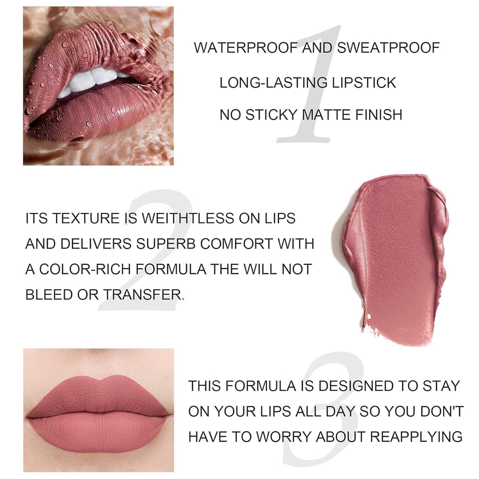 Handaiyan Lipstick – Set of 12 Matte Velvet Mini Liquid Lipsticks