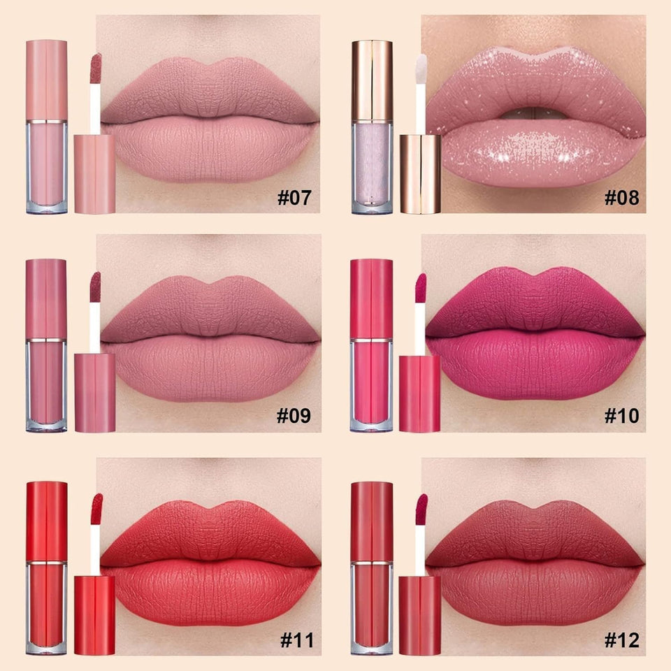 Handaiyan Lipstick – Set of 12 Matte Velvet Mini Liquid Lipsticks